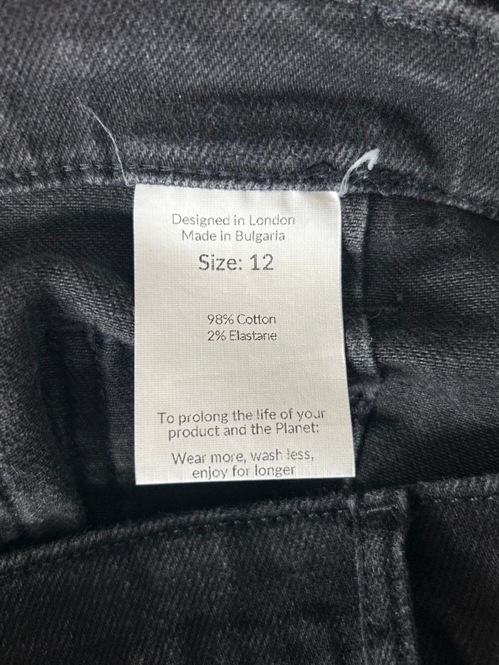 Saint + Sofia Bowie Stretch Flare Jeans Black Wash Patch Pocket Size 8 - Picture 6 of 9